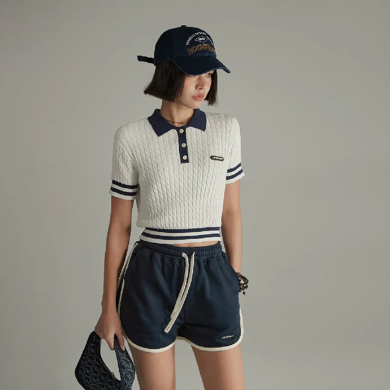 Colorblocked Striped Knit Slimfit Top European