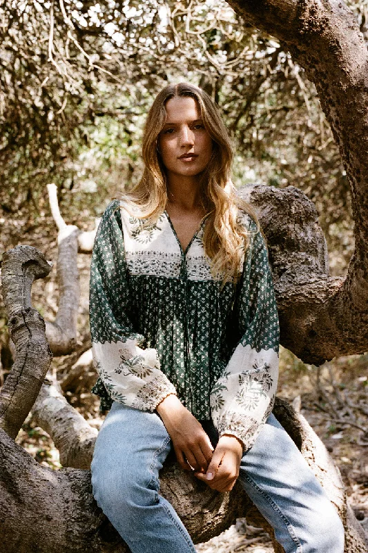 Rooh Blouse ~ Pine Laid - back Women's Style