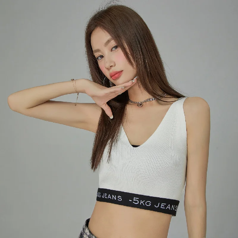 '-5Kg Jeans Knit Bra Top Youthful Women's Pop
