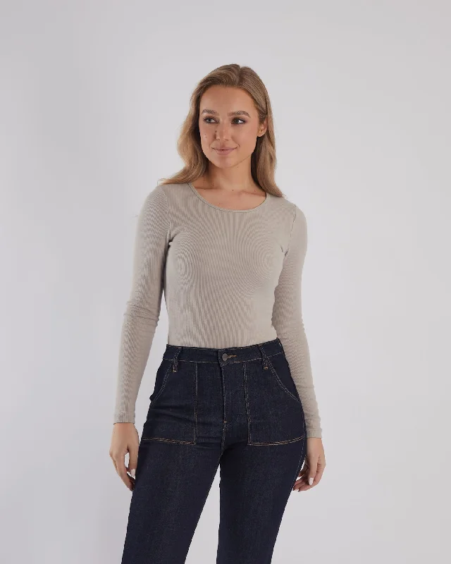 Britta Bodysuit Warm Stone Traditional Women's Wool