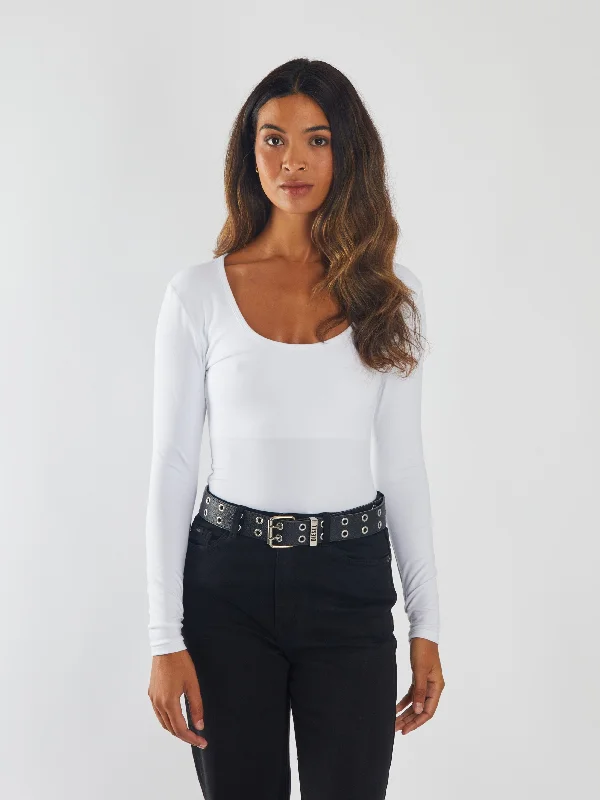 Brianne Bodysuit White Dynamic Women's High - energy