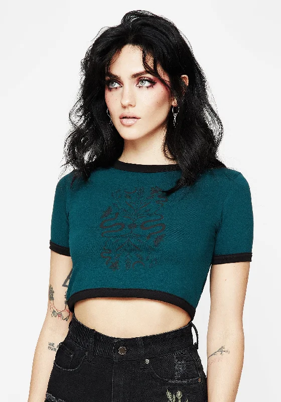 Dominion Snake Print Crop Baby Tee Country
