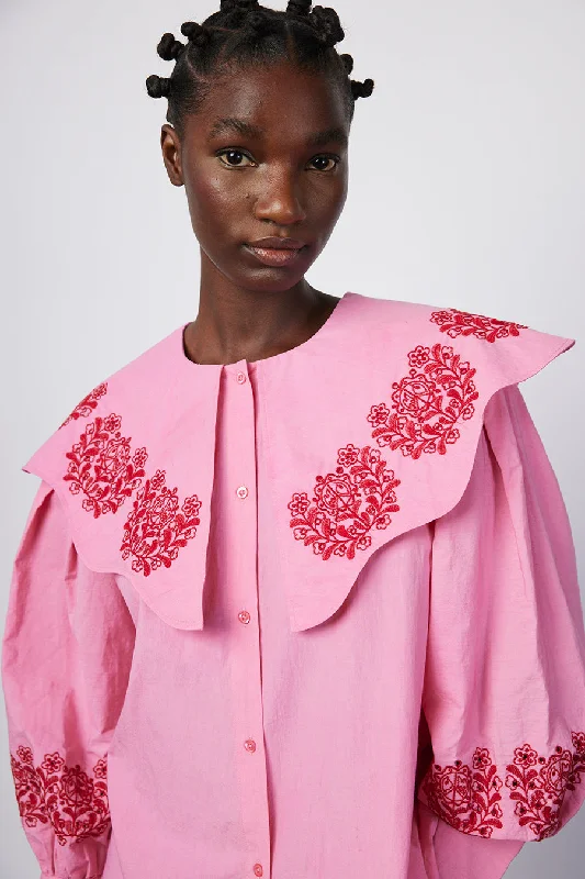 romeo organic cotton broderie blouse - pink Youthful Women's Anime - inspired