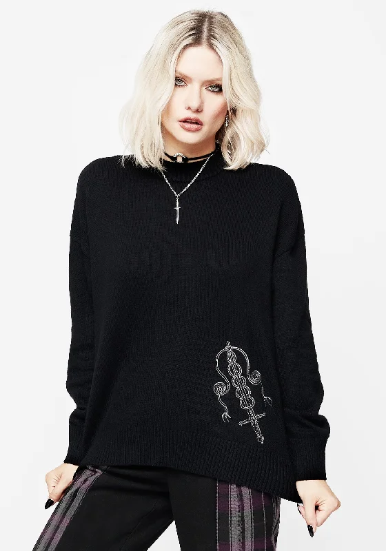 Misericorde Embroidered Knit Jumper Bold Women's Animal Print