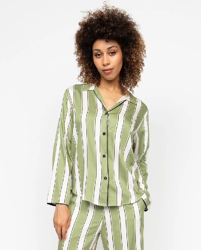 Nancy Womens Printed Stripe Pyjama Top Classic Women's Tweed
