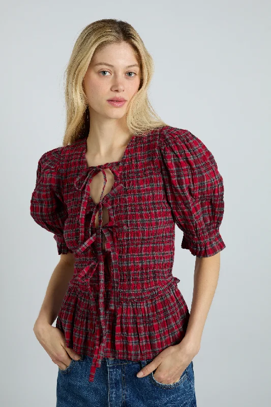 bluebelle blouse - red check Laid - back Women's Vibe