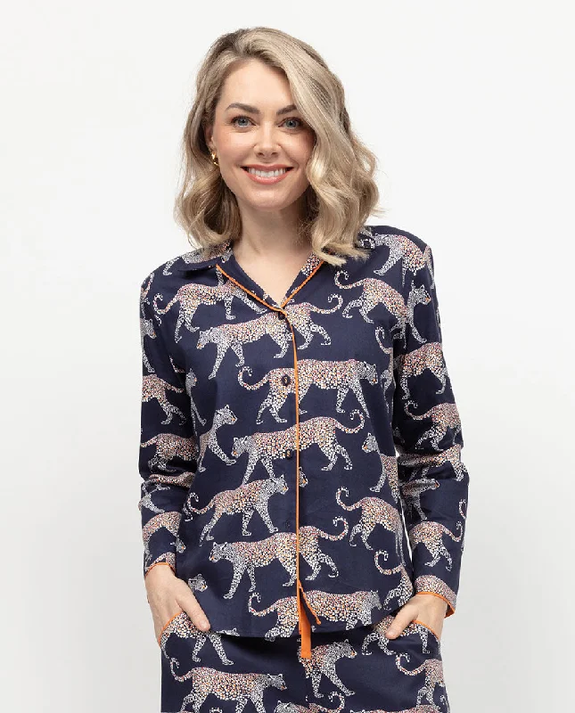 Taylor Womens Leopard Print Pyjama Top Modern Women's 