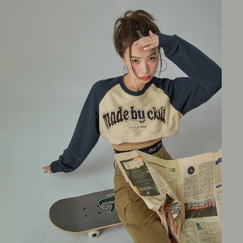 Casually Living Long Sleeve Cropped Sweatshirt Relaxed Women's 
