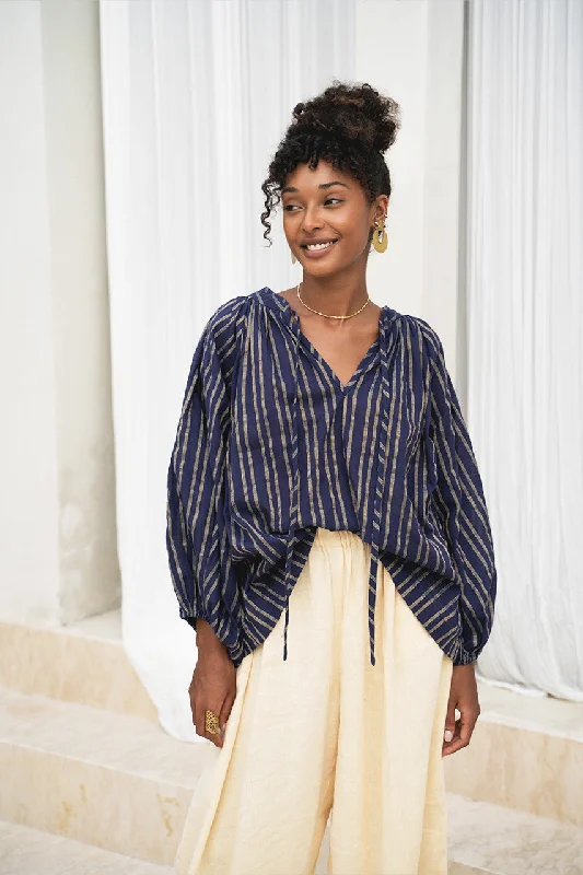 Poet Blouse ~ Sapphire Trendy Women's 