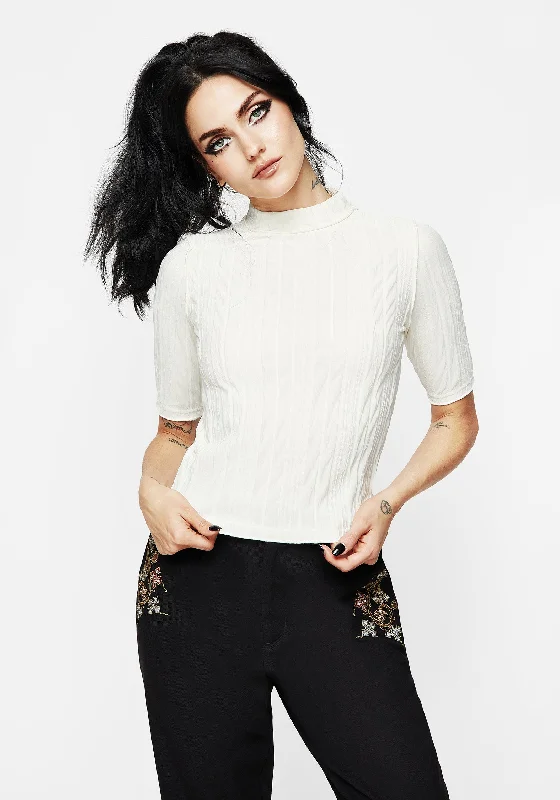 Marsh Lettuce Hem Jersey Crop Top Relaxed Women's 