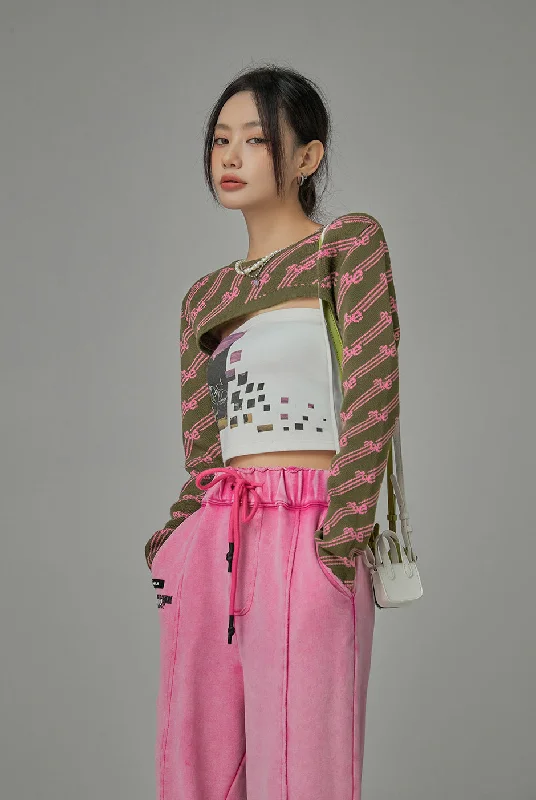 Never Saw It Coming Cropped Knit Top Laid - back Women's Style