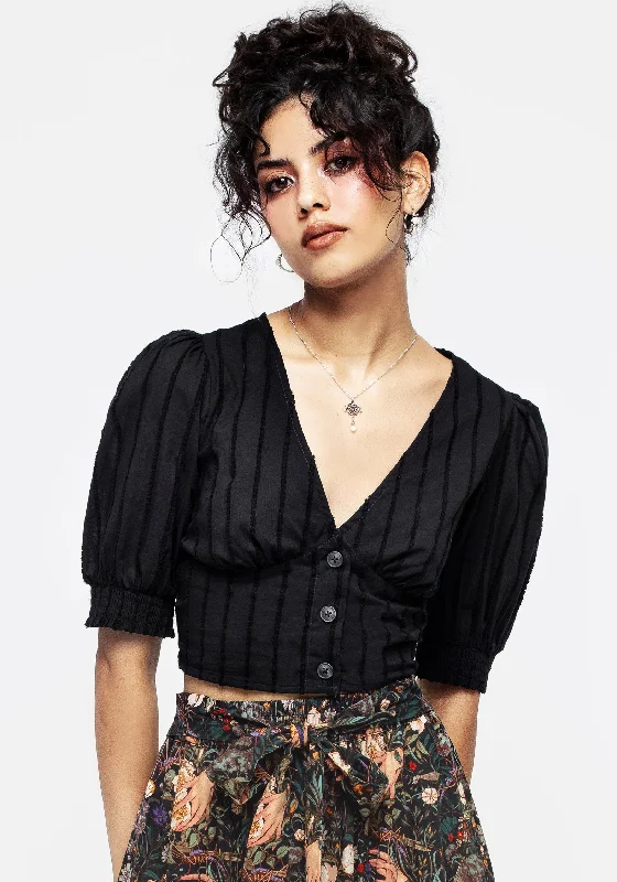 Verity Puff Sleeve Crop Top British Gentlewoman Style