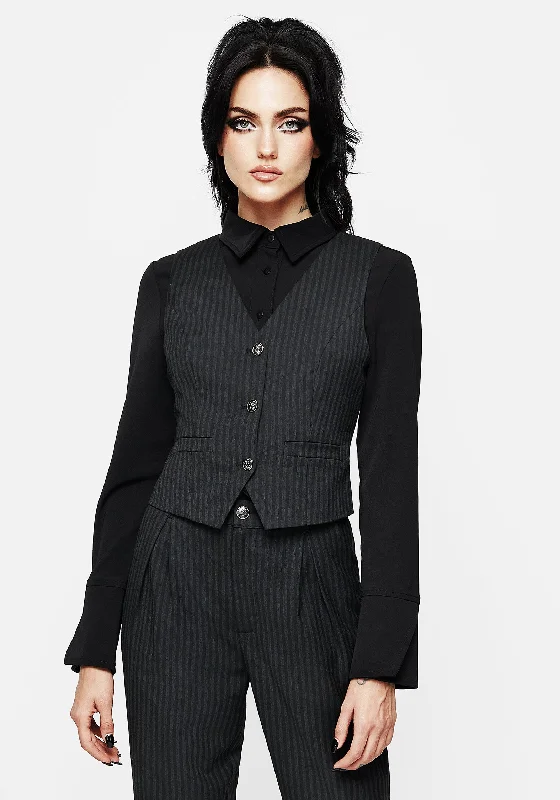Nevermore Pinstripe Tailored Waistcoat Gym