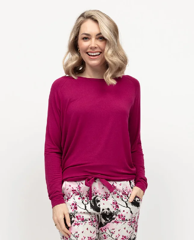 Penelope Womens Slouch Jersey Pyjama Top Bold Women's Animal Print