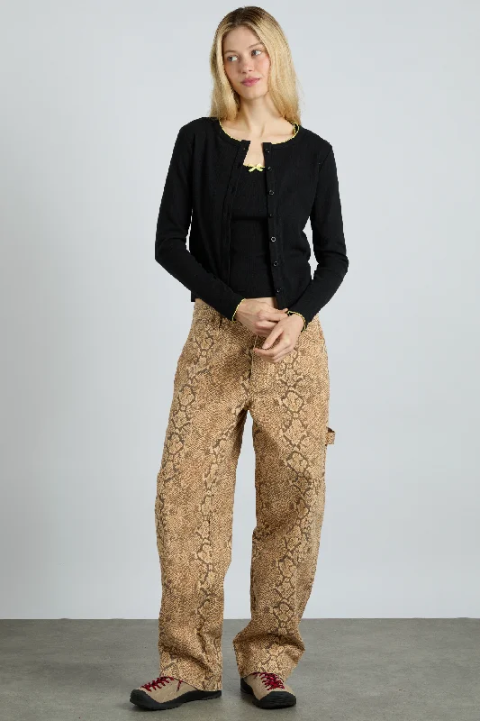sybil pointelle cardi - black Sustainable Organic