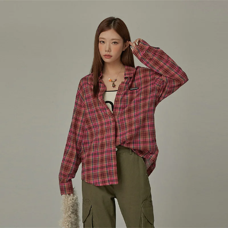 Checked Loose Fit Shirt Sharp Women's Italian