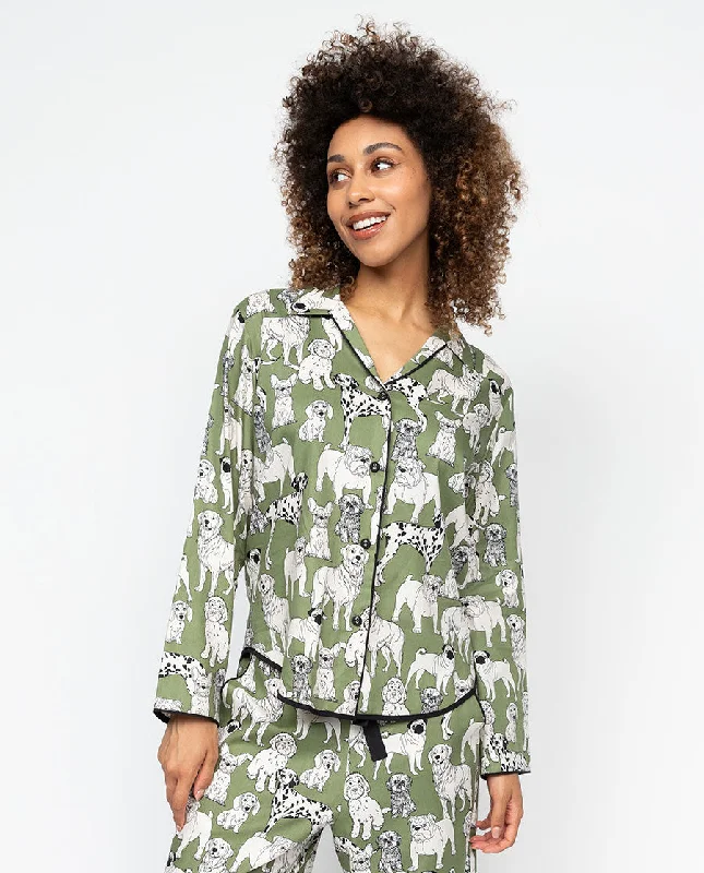 Nancy Womens Dog Print Pyjama Top Modern Women's 