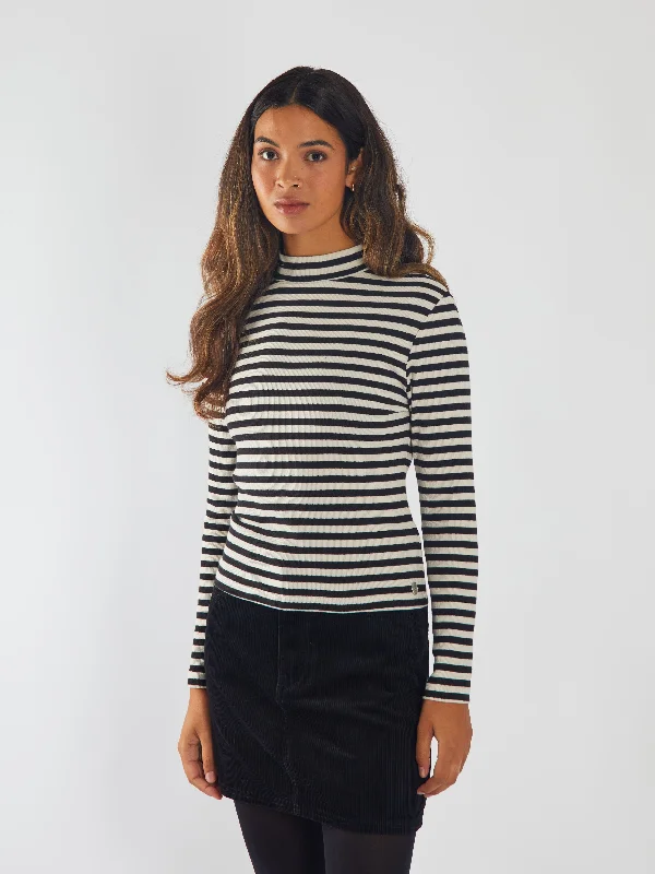 Marni LS Top Black & Stone White Trendy Women's Oversized