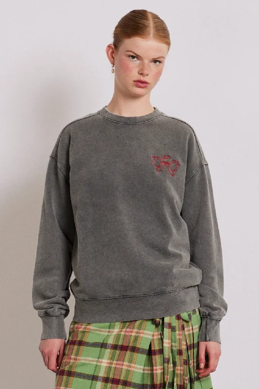 bow logo crew neck sweat Scandinavian