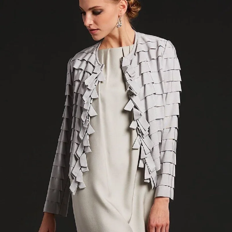 Grosgrain Ribbon Jacket, Silver Women