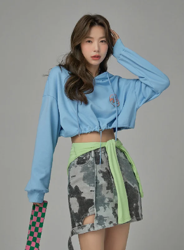Bubble And Gum Cropped Hoodie Sophisticated Women's Tailored