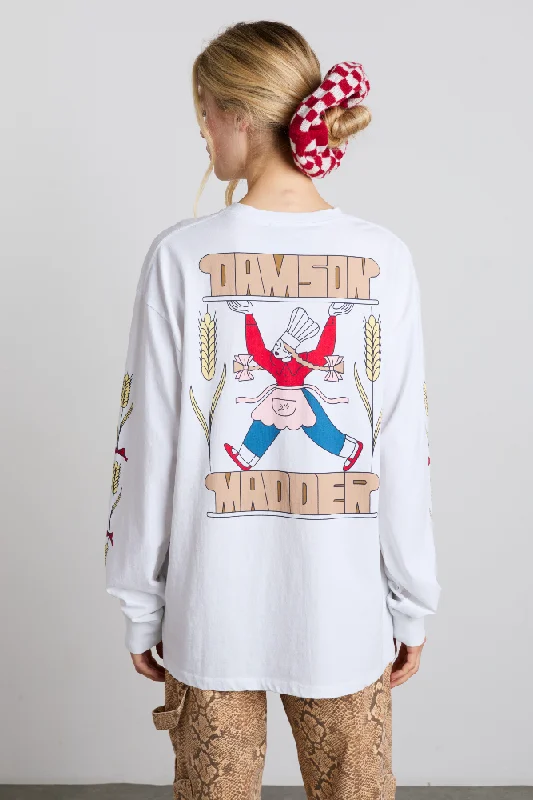 fresh bread long sleeve tee - white Practical Women's Quick - dry