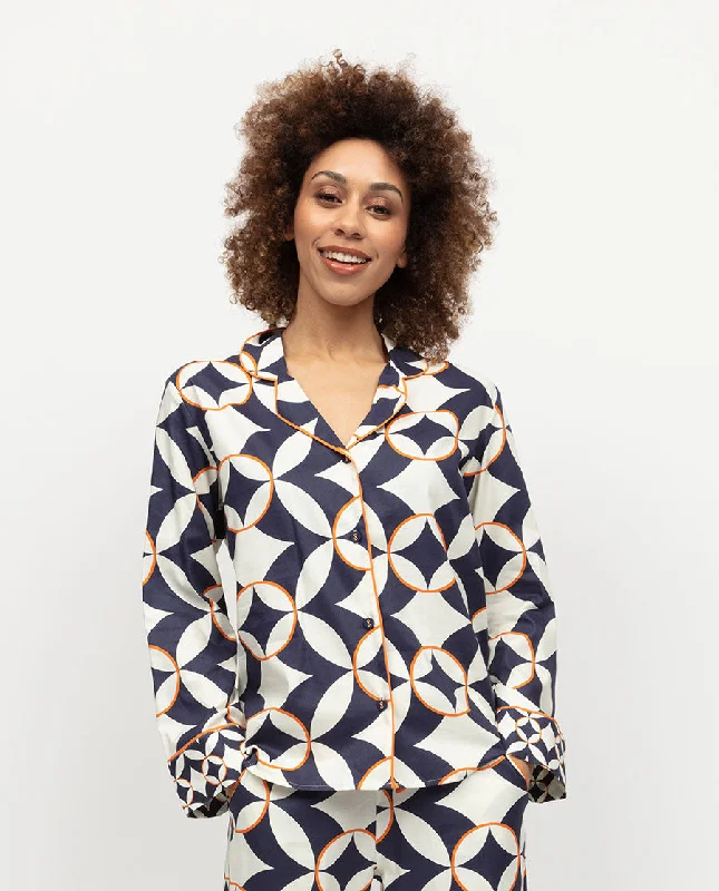 Taylor Womens Big Geo Print Pyjama Top Athletic Women's 
