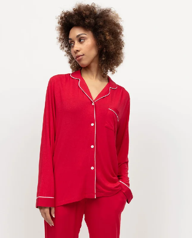 Montana Womens Revere Jersey Pyjama Top Cashmere