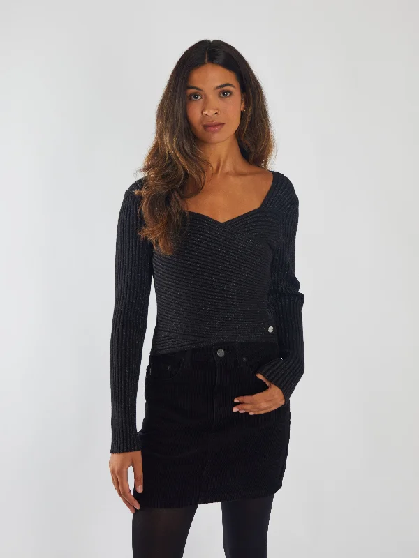 Mariska Top Black Shimmer Cashmere