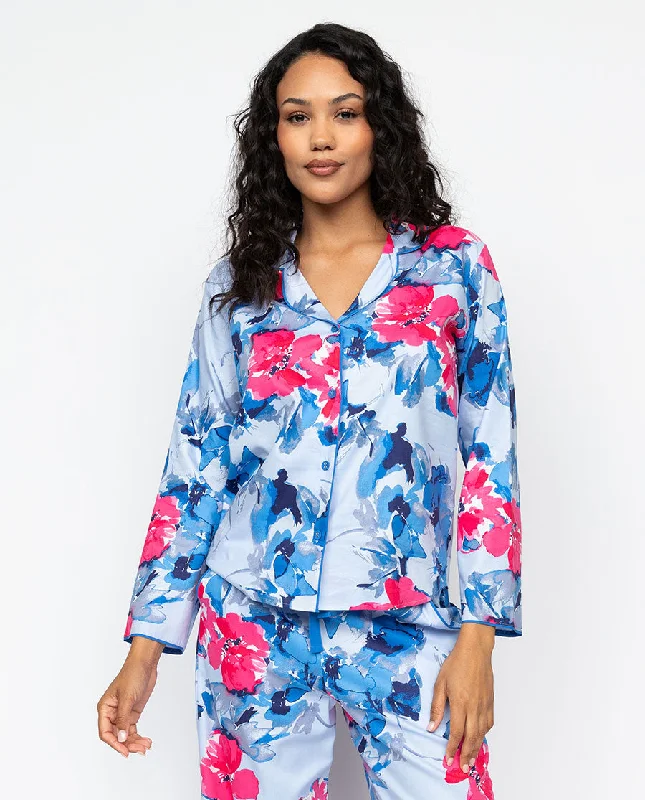 Lyla Womens Floral Print Pyjama Top Athletic Women's High - 