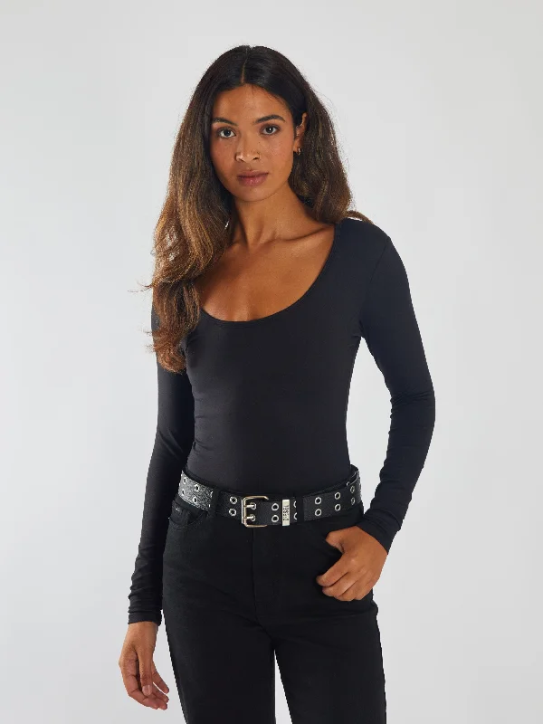 Brianne Bodysuit Black Laid - back Women's Vibe