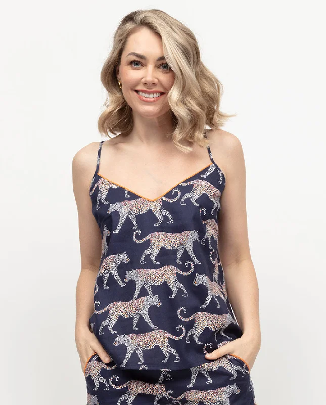 Taylor Womens Leopard Print Cami Geometric
