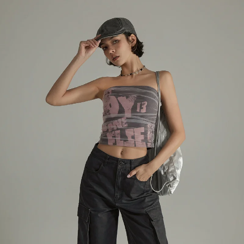 Vintage That Boy Sleeveless Tube Top Unique Women's Upcycled
