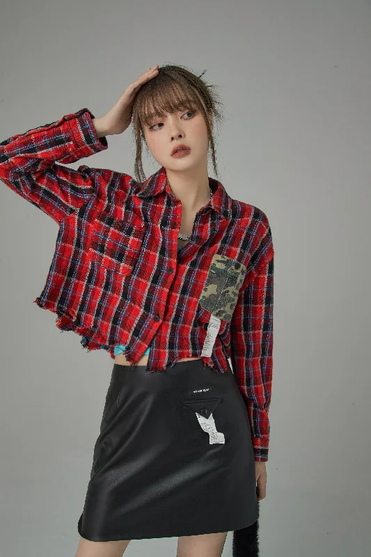 It Always Matter Plaid Cropped Shirt Refined Women's 