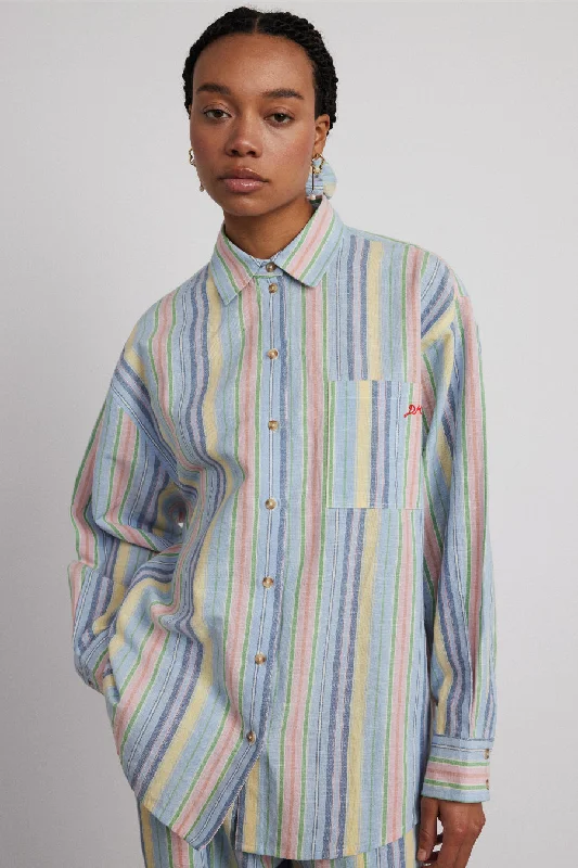 skyla shirt - multi stripe Sleek Women's Metallic