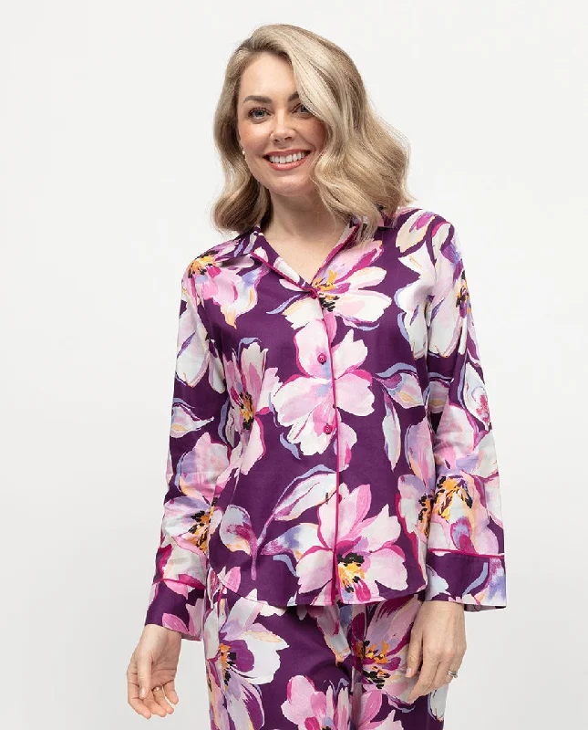 Hazel Womens Floral Print Pyjama Top Refined Women's Hand - crafted