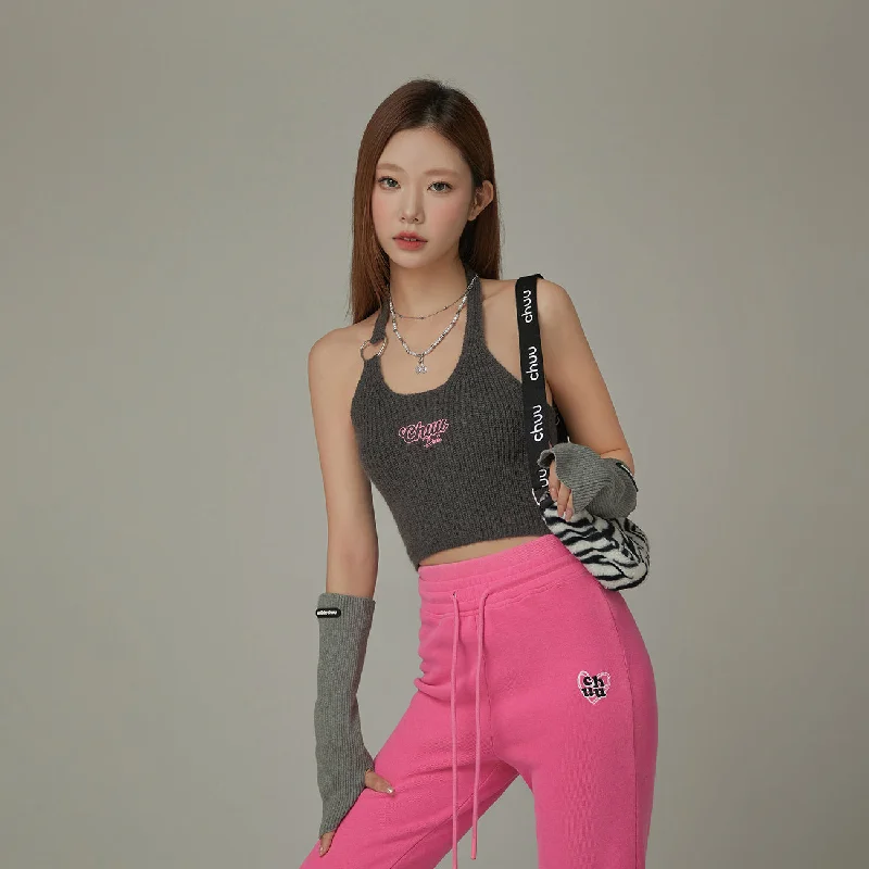 Halterneck Knit Sleeveless Top Cozy Women's Winter