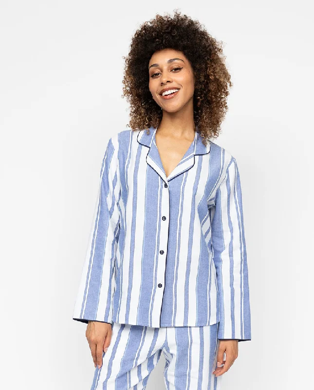 Alpes Womens Stripe Pyjama Top Practical Women's Multi - 