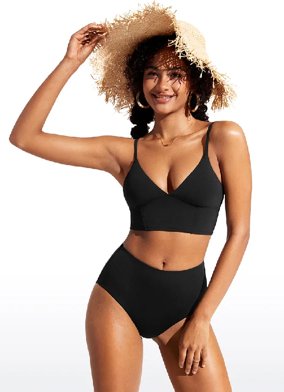 Sunshine Deep V Strappy Bikini Top Stylish Women's Tropical 