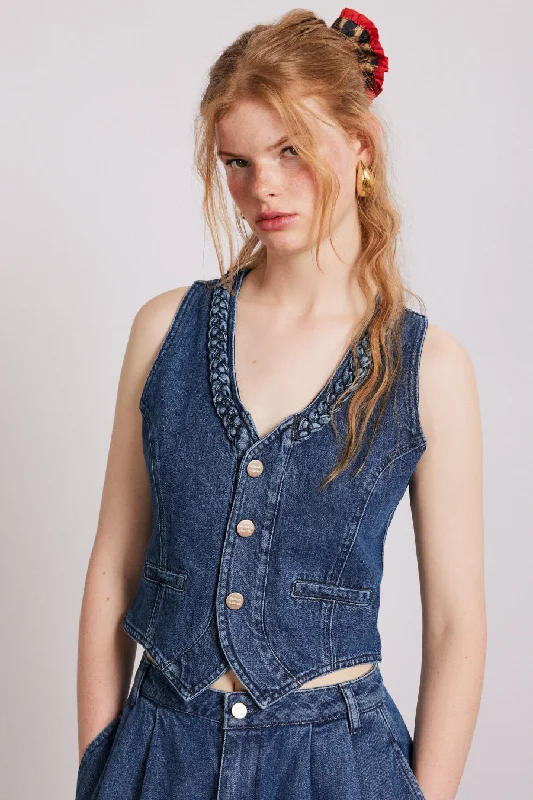isla denim waistcoat - vintage wash Monochromatic All - in - one