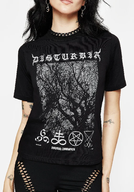 Infernal Graphic Print T-Shirt Artistic Women's Avant - 