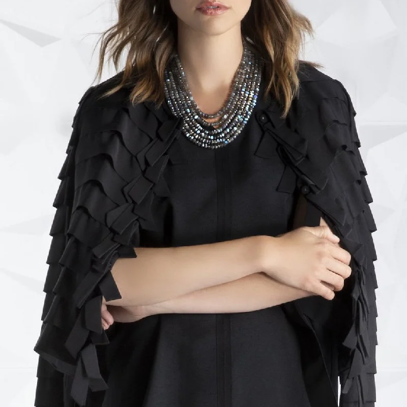 Grosgrain Ribbon Jacket, Black Hip Women's Retro
