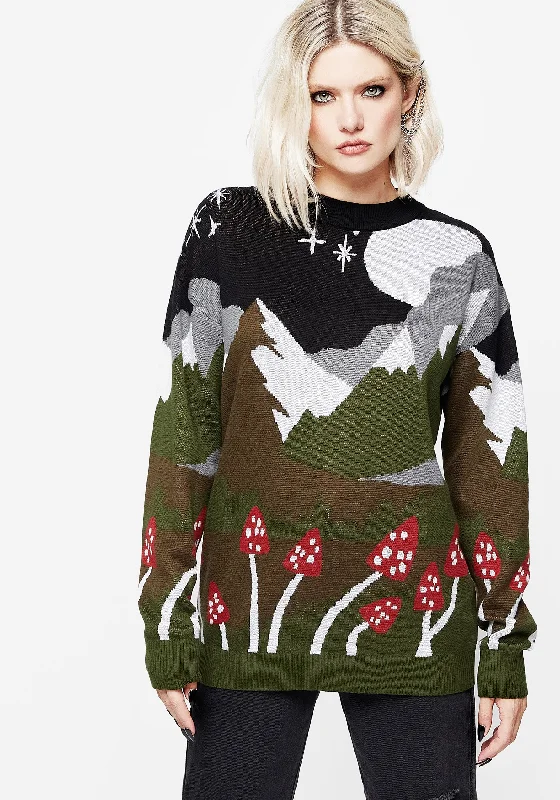Faraway Mock Neck Knit Jumper - Green Sophisticated Women's Tailored