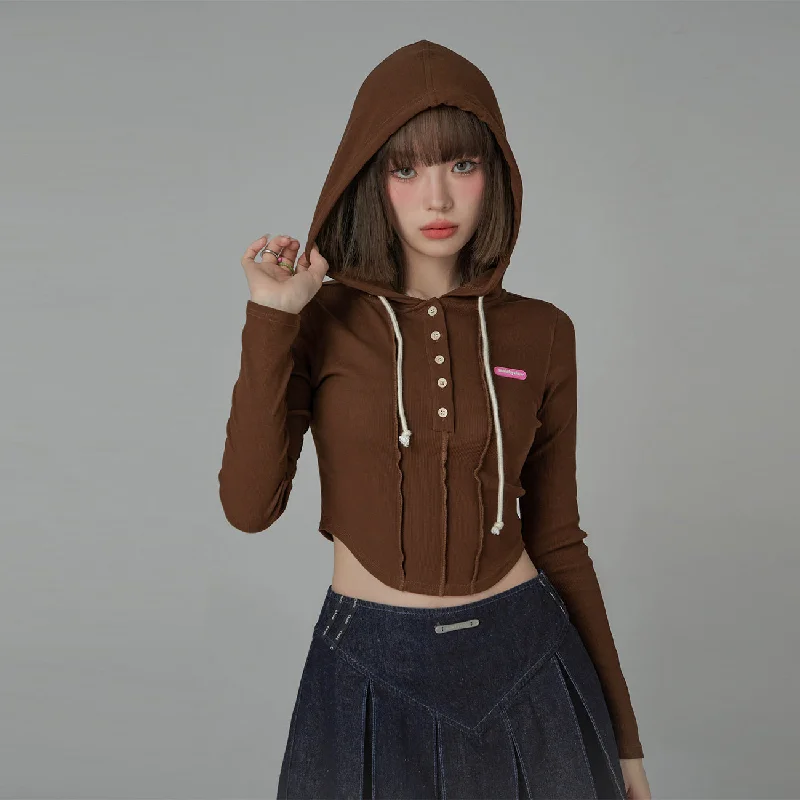 Kick It Colored Cropped Hooded Top garde