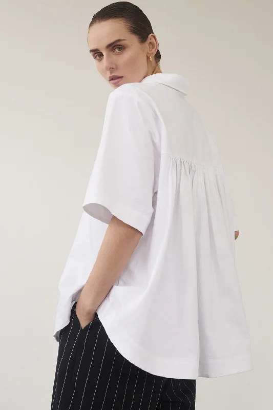 MABEL WHITE COTTON SHIRT Dynamic Women's Moto