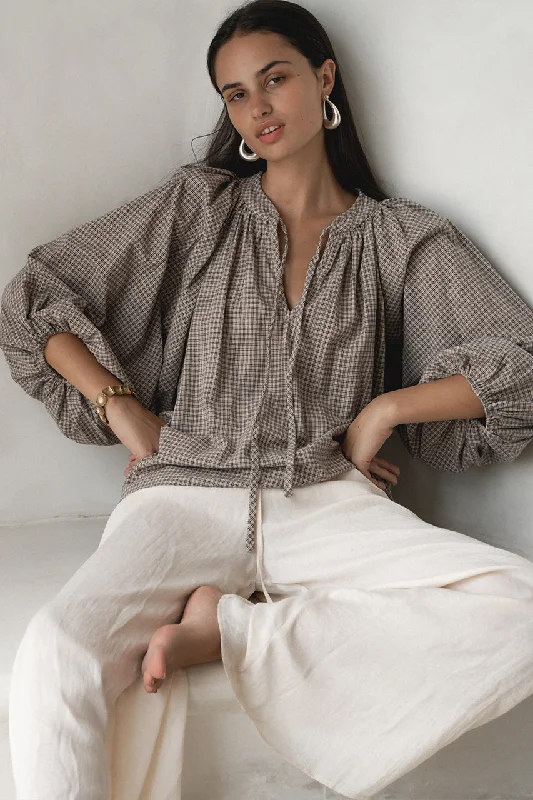 Poet Blouse ~ Taupe Business