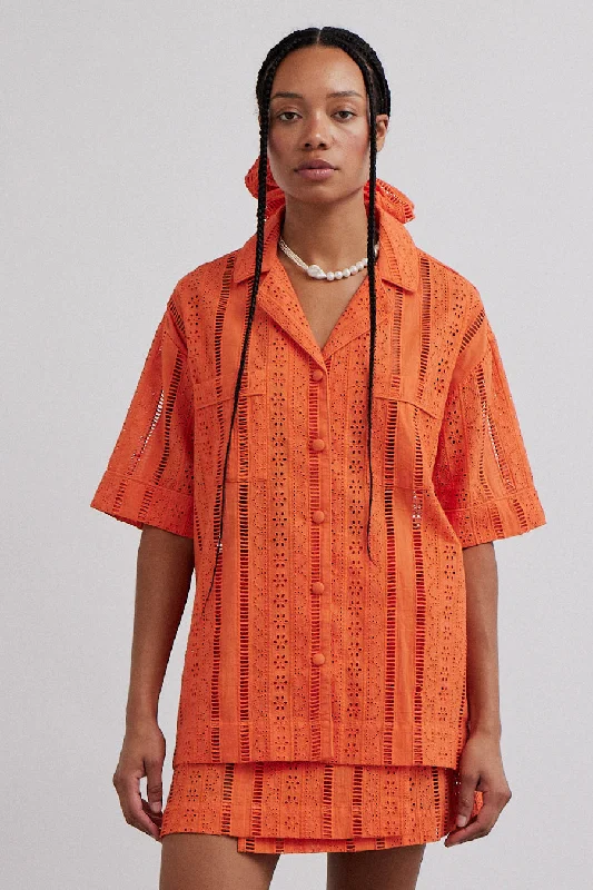 chlo shirt - orange broderie Dynamic Women's High - energy