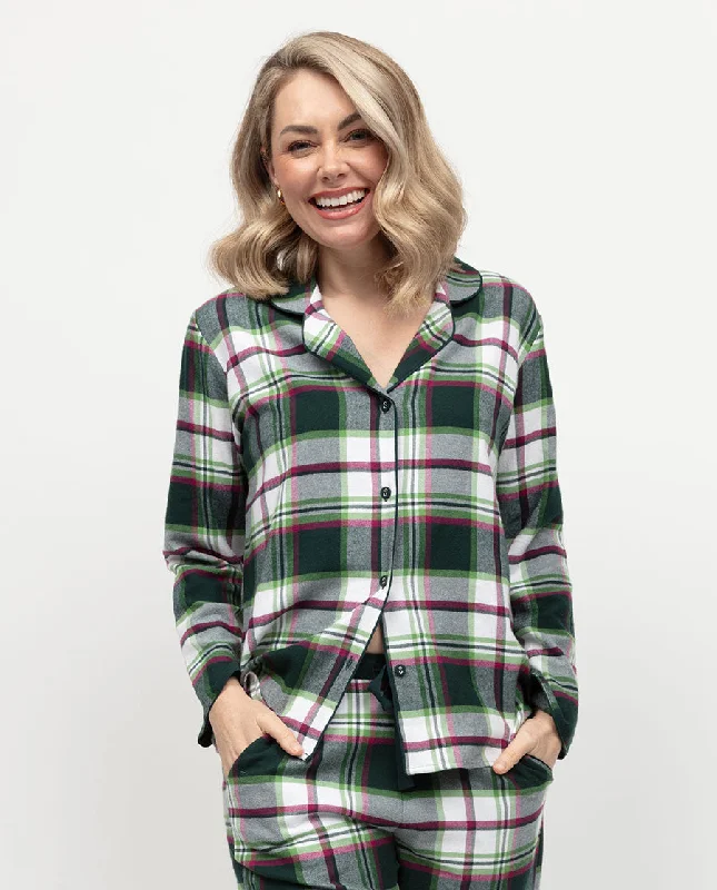 Forrest Womens Brushed Check Pyjama Top Vintage Women's 1970S 