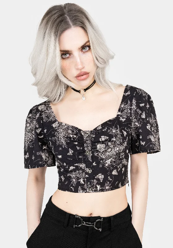 Thalia Button Front Crop Top Practical Women's Multi - 