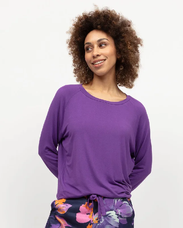 Edie Womens Slouch Jersey Pyjama Top Sporty Women's Athleisure 